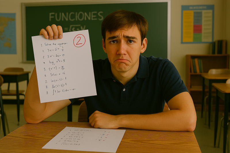 alumno con examen desaprobado